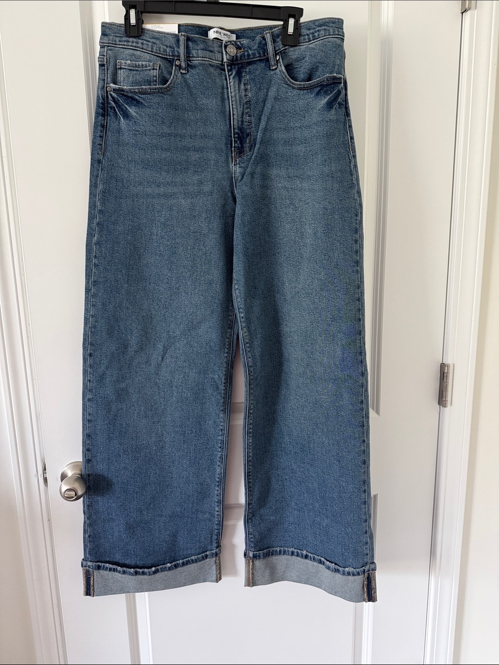 Nine West Wide-Leg Blue Denim Jeans